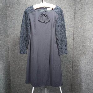 1960's Vintage Black Rayon Bow Shift w Lace Long Sleeves by Venus Young– Tokyo